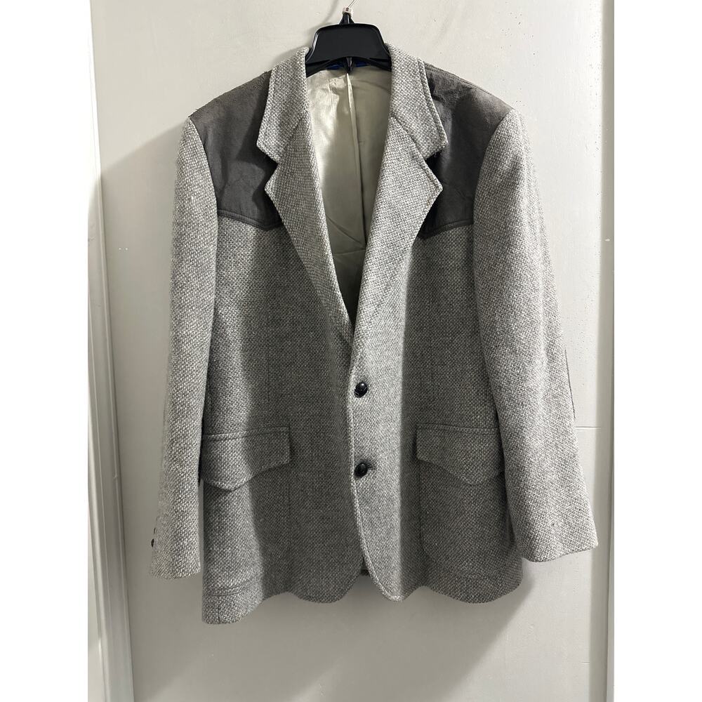 Pendleton Gray with elbow patch blazer jacket size 44 Made in the USA